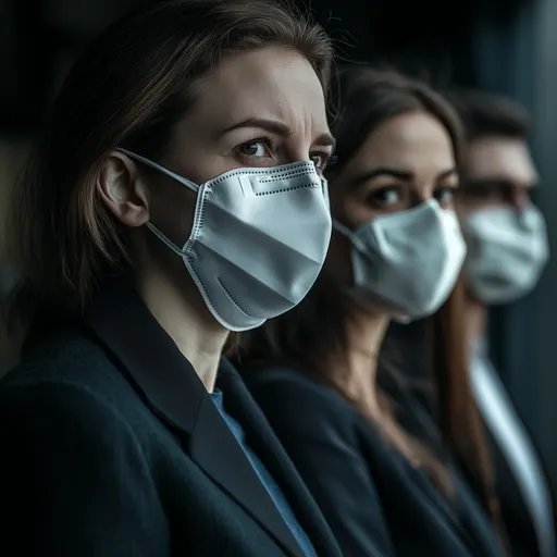 Women wearing COVID protection face masks